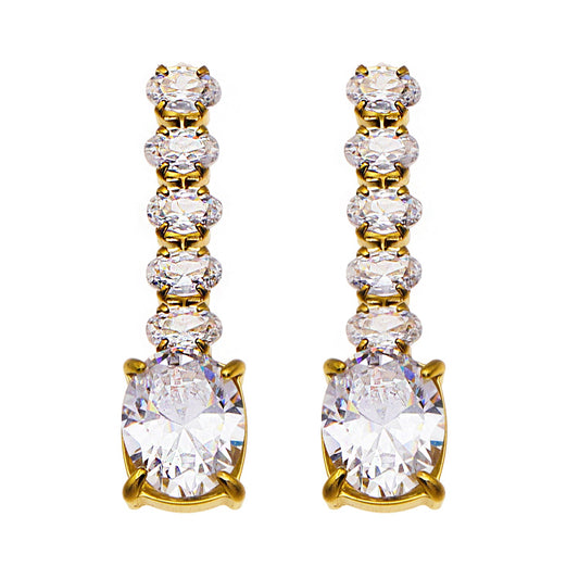 MALIA: Radiant Cascading Zirconia Drop Earrings