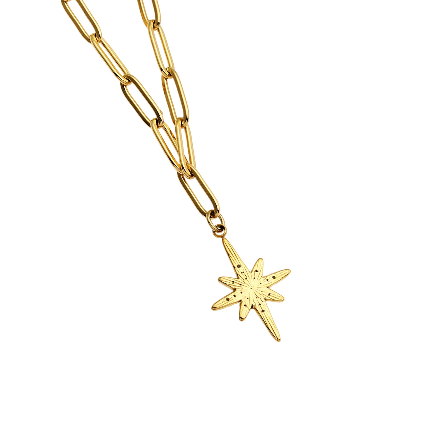 MALVINA Mix Gold Chain with Zirconia Studded Star Pendant