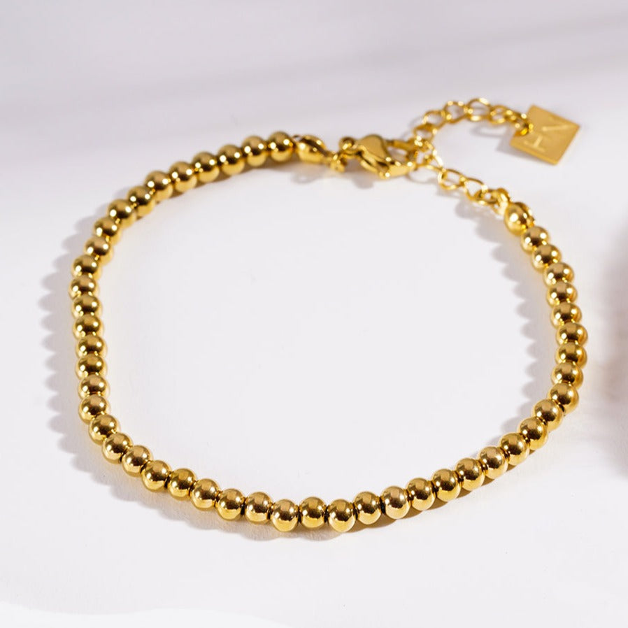 MANAMI Gold: Ball-Beads Contemporary Chain Bracelet