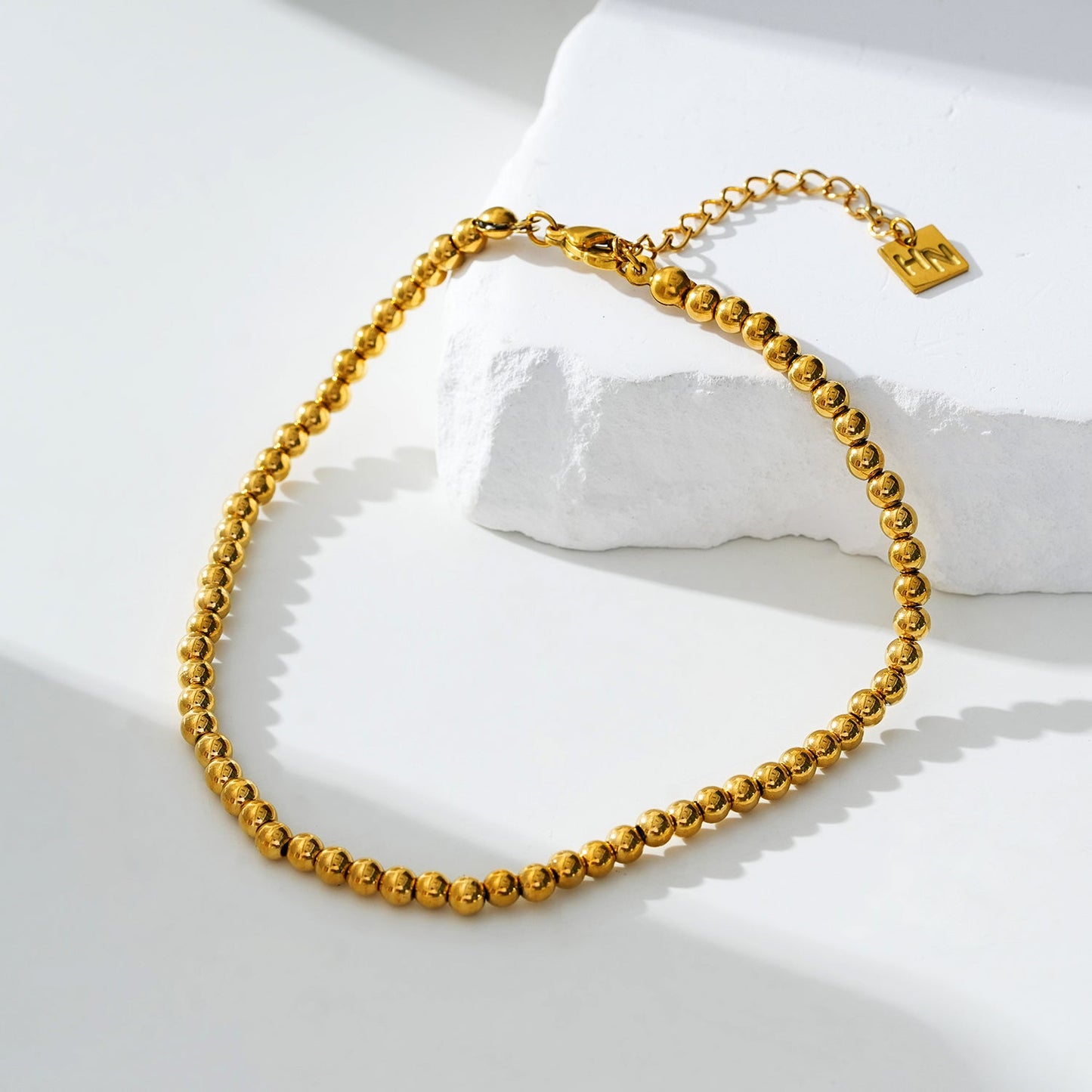 MANAMI LG: Ball-Beads Contemporary Chain Gold Anklet