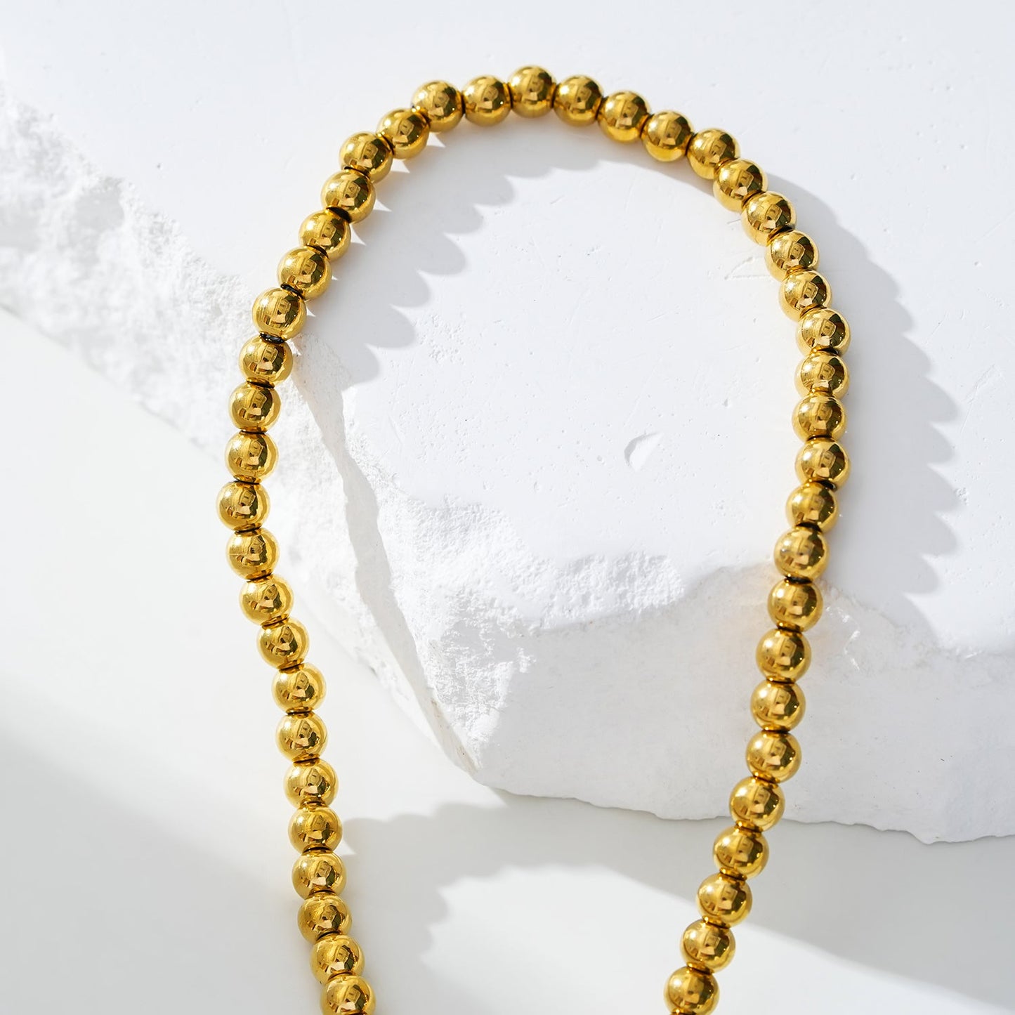 MANAMI LG: Ball-Beads Contemporary Chain Gold Anklet