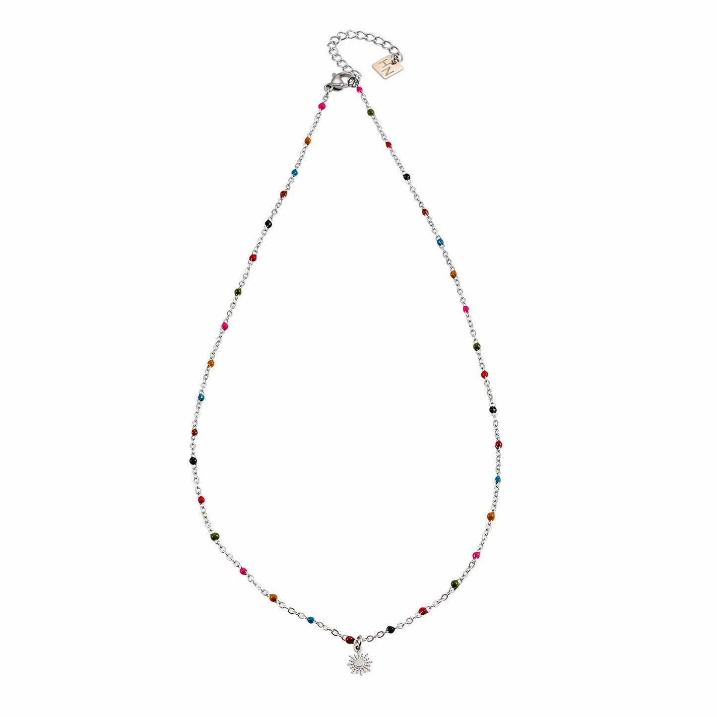 MARLOW: Dainty Star Charm & Coloured Dainty Beads on a Silver Chain