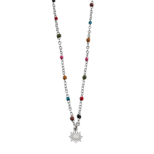 MARLOW: Dainty Star Charm & Coloured Dainty Beads on a Silver Chain