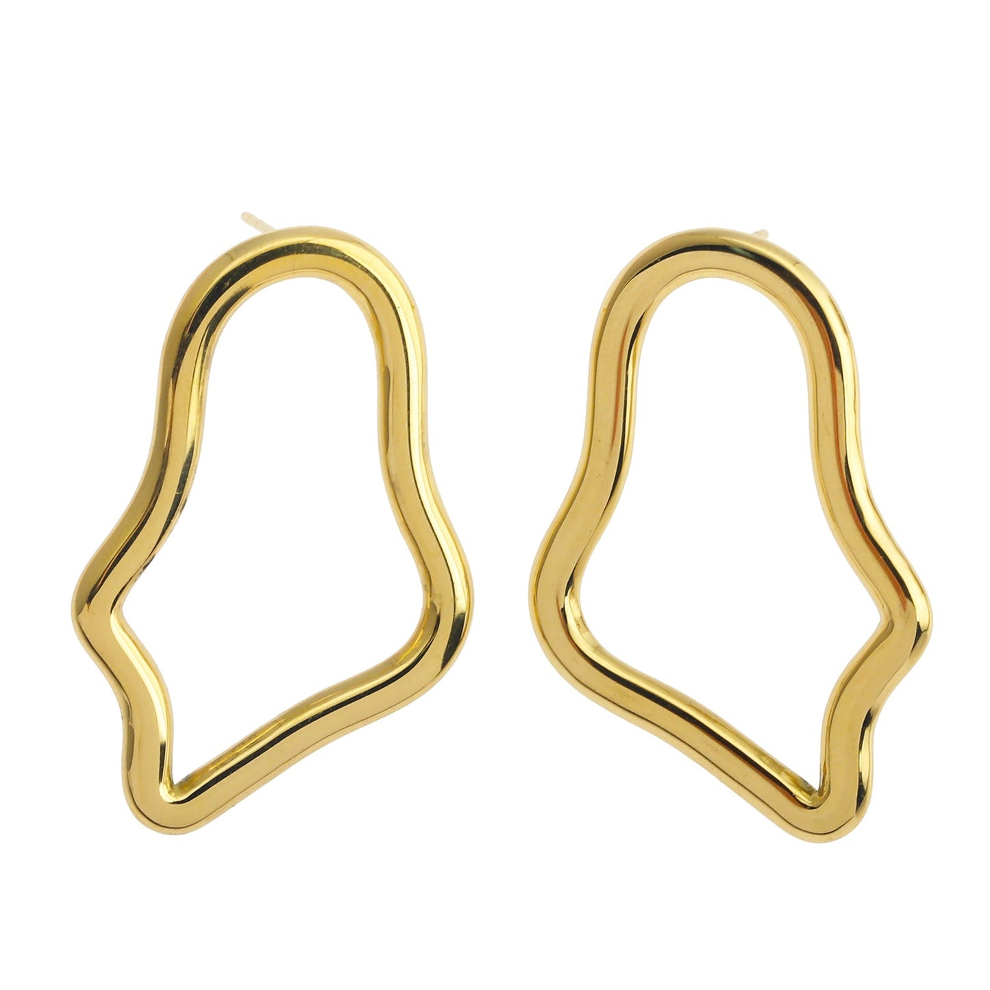 MARTINA Irregular Shaped Hoop Earrings in Gold
