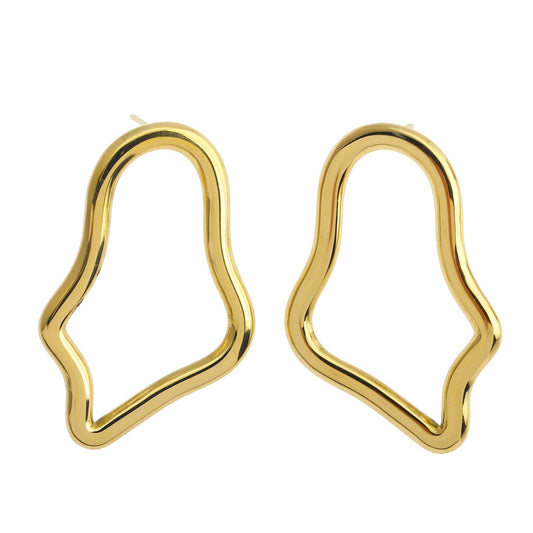 MARTINA Irregular Shaped Hoop Earrings in Gold