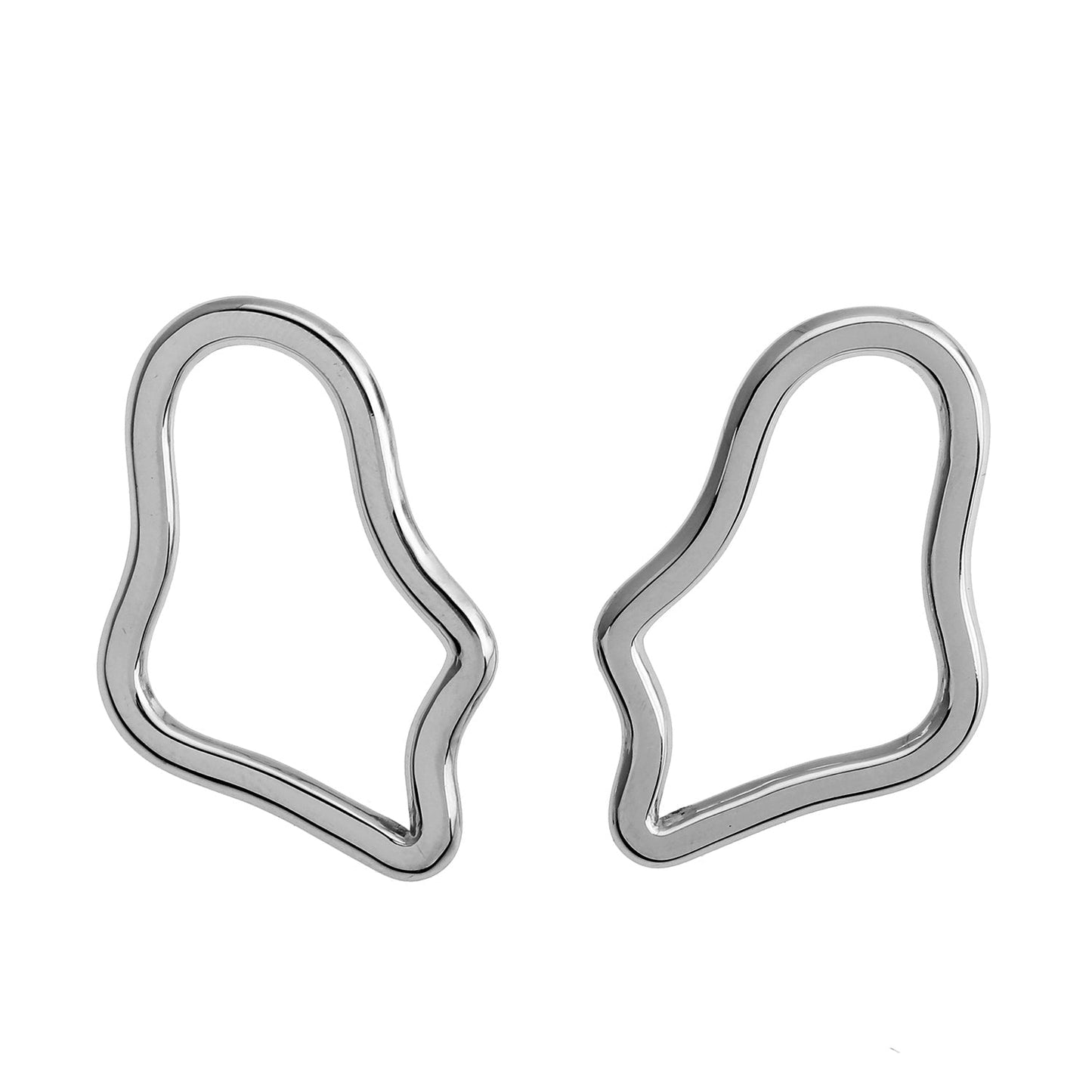 MARTINA Irregular Shaped Hoop Earrings in Silver