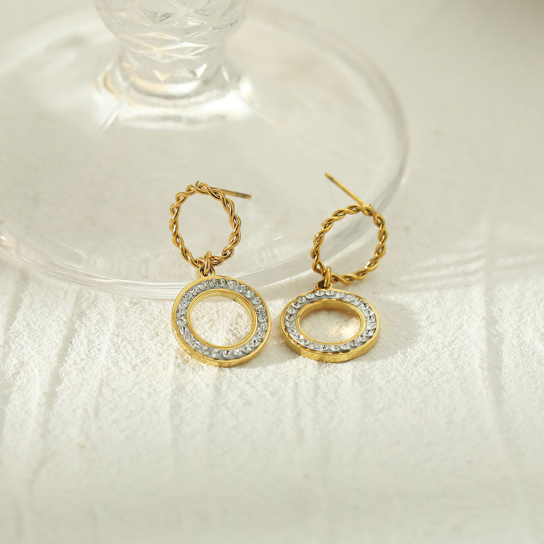 MAYA Pavé Zirconia Double Hoop Earrings