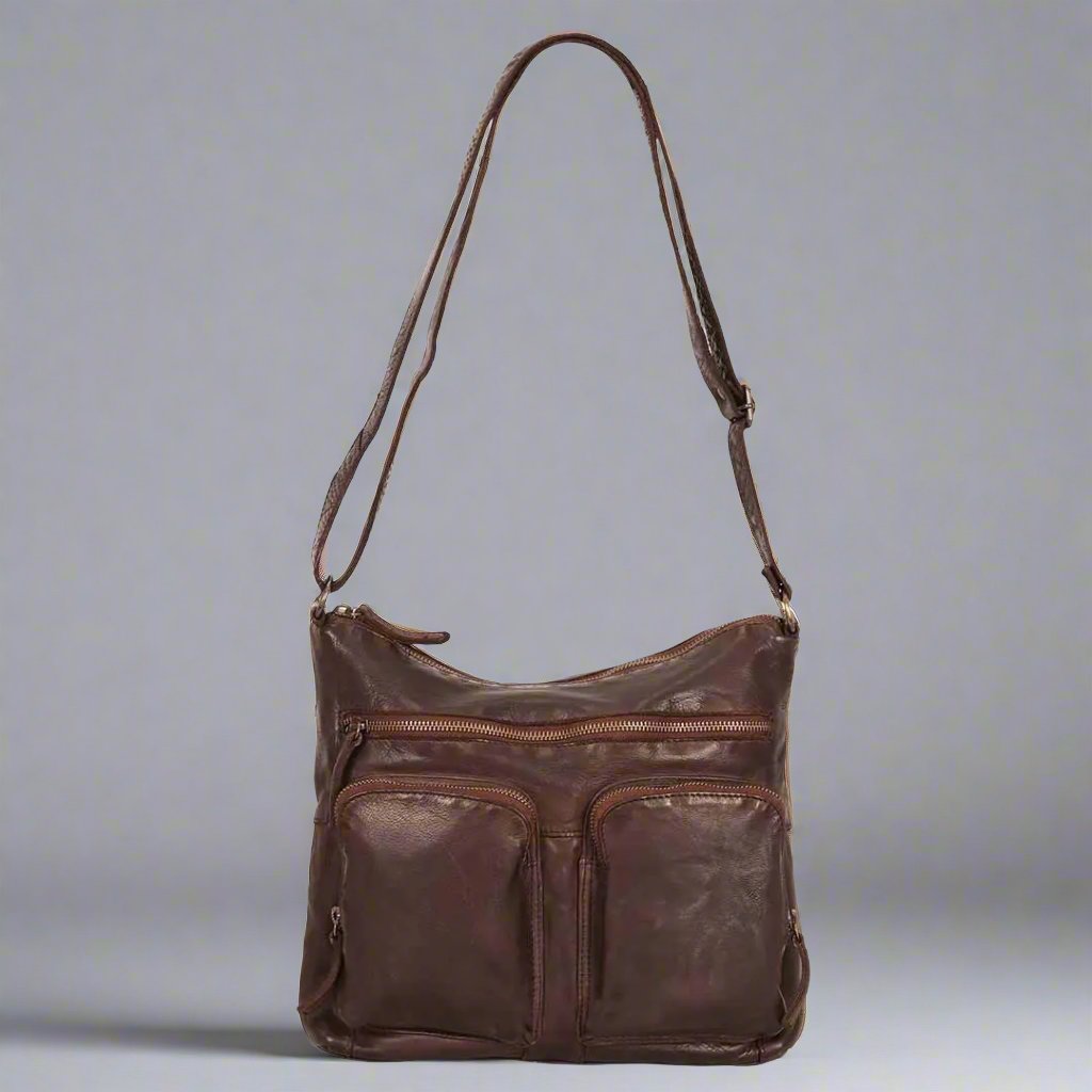 MET Double Front Pocket Leather Bag