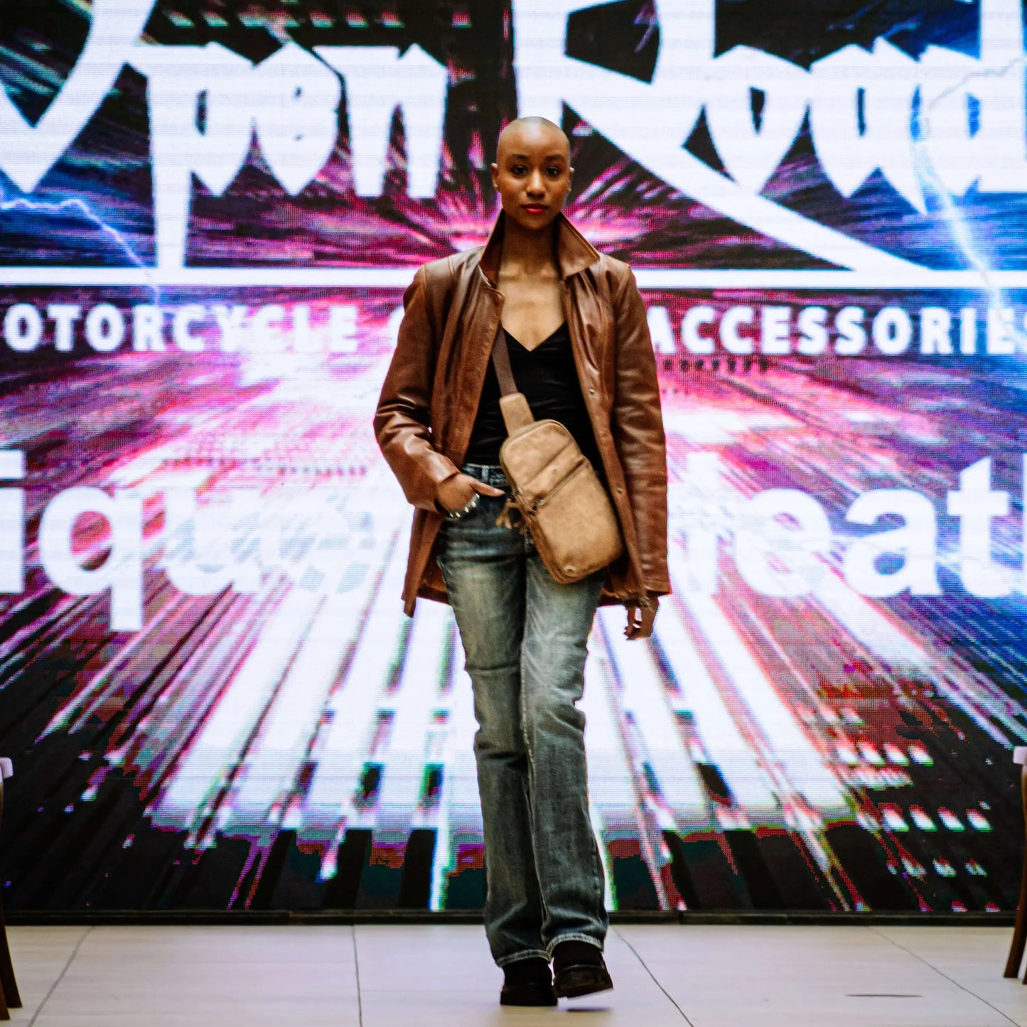 MET Leather Chest Front Bag & Backpack with Dual Zipper Pockets