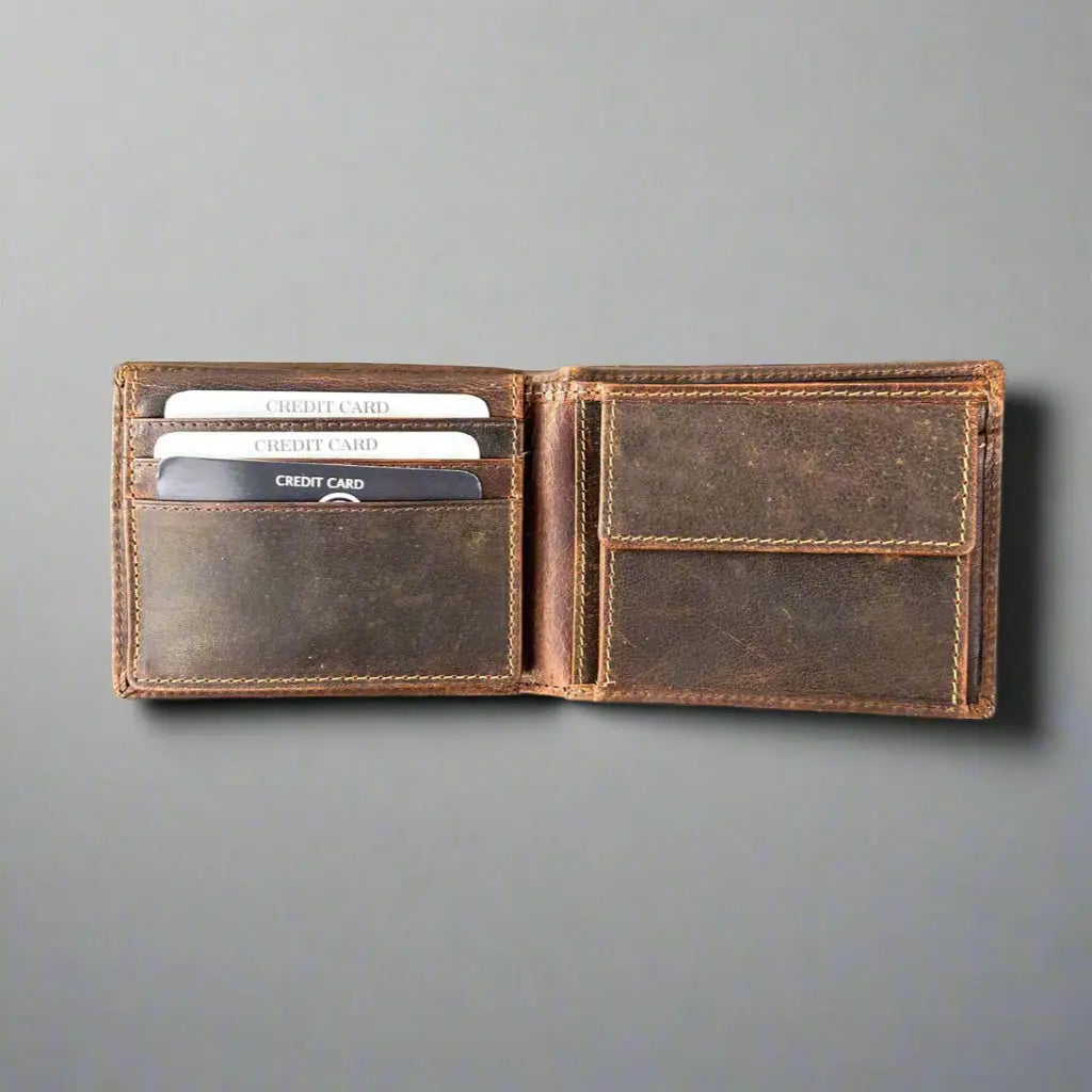 MET Men's Leather Wallet with Coin Pocket