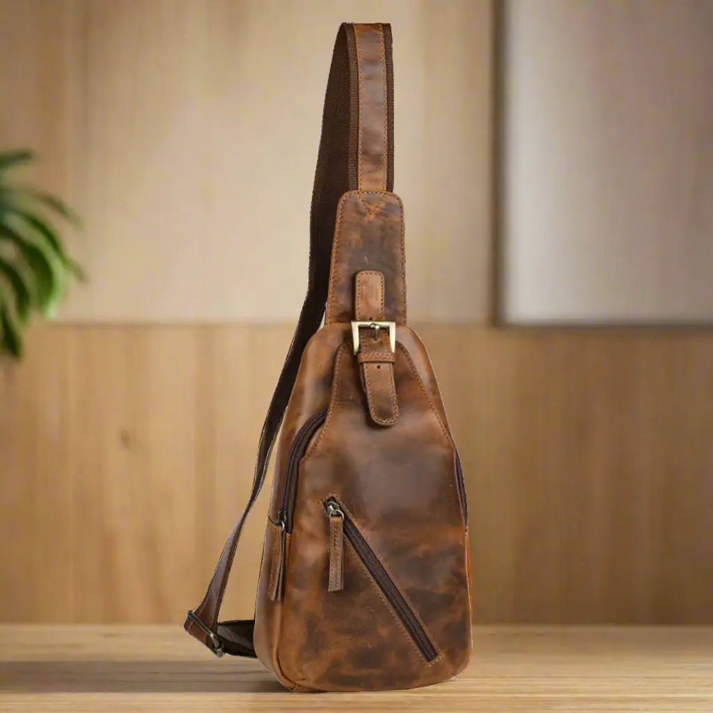 MET Off The Shoulder Leather Chest Bag Backpack