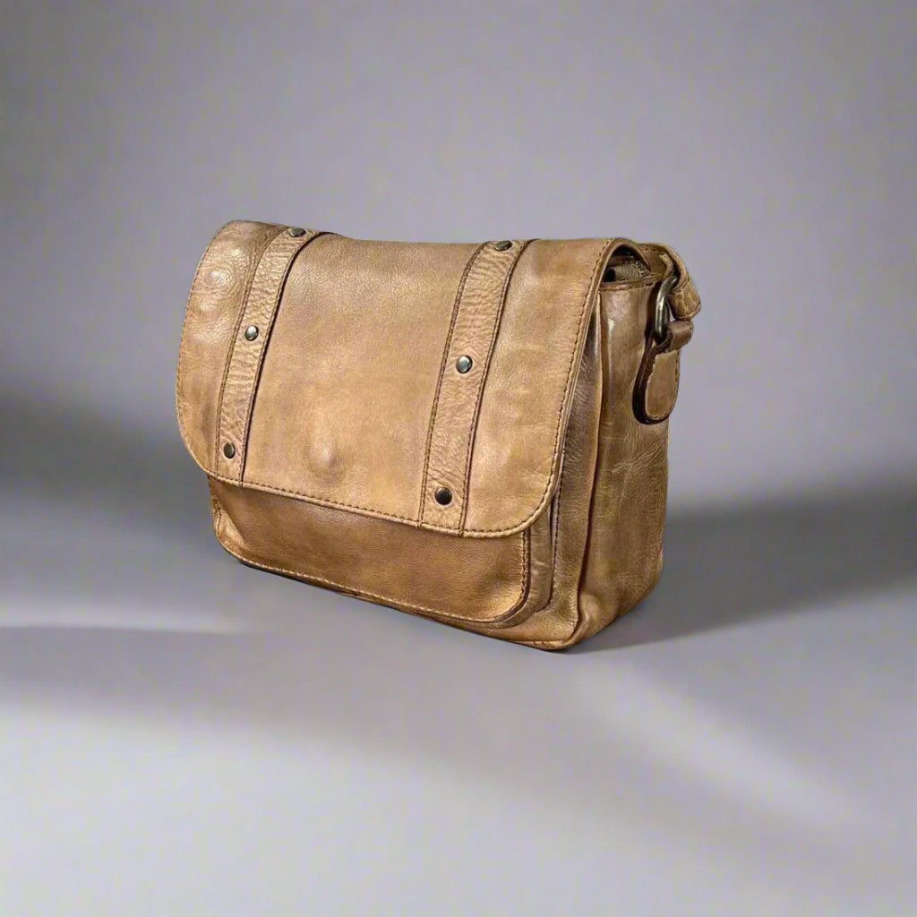 MET Studded Leather Crossbody Bag