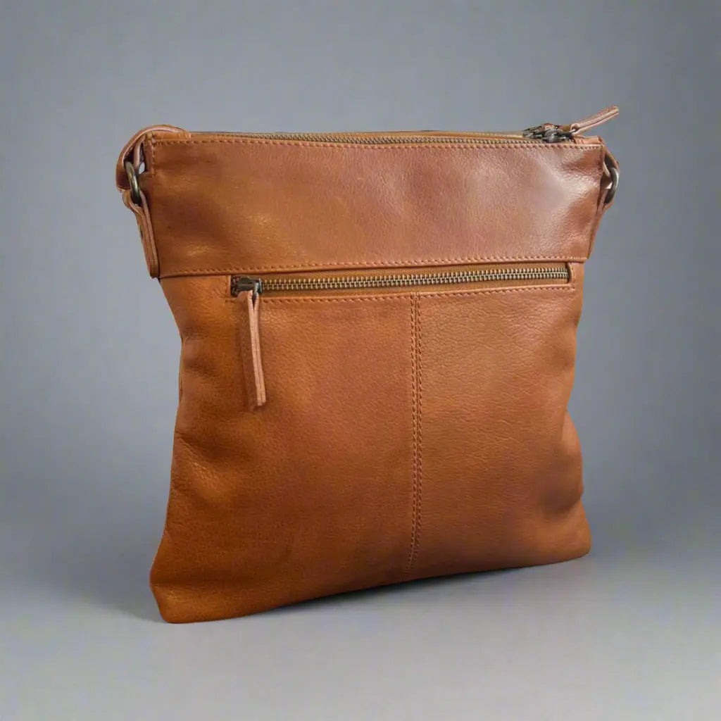 MET Three Chamber Leather Handbag Crossbody Bag