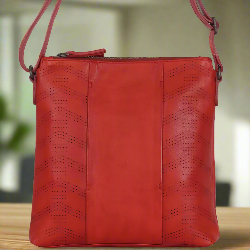 MET Three Chamber Leather Handbag Crossbody Bag