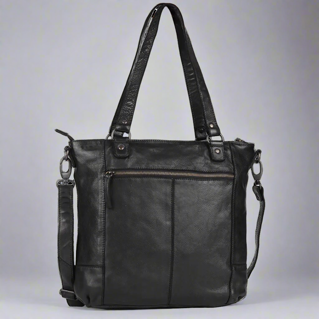 MET Two Handled Leather Sack Handbag