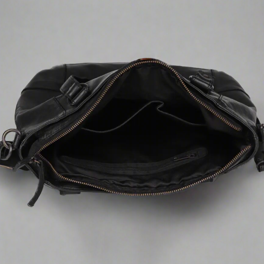 MET Two Handled Leather Sack Handbag