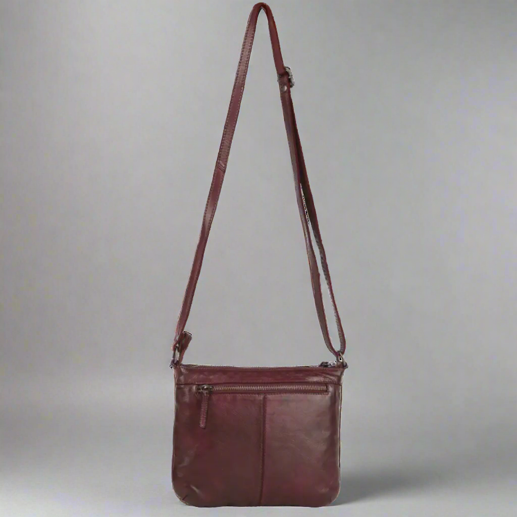 MET V Stitch Crossbody Leather Bag