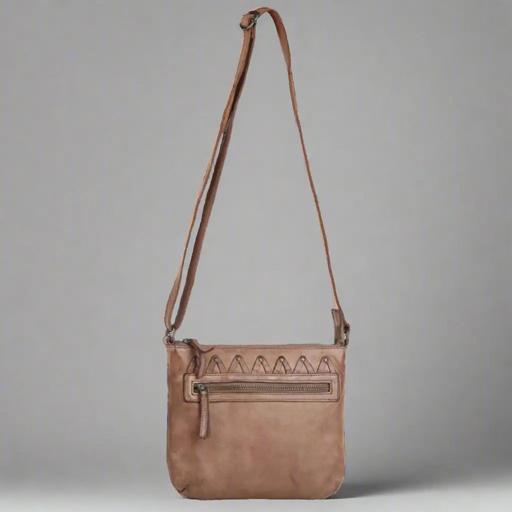 MET V Stitch Crossbody Leather Bag