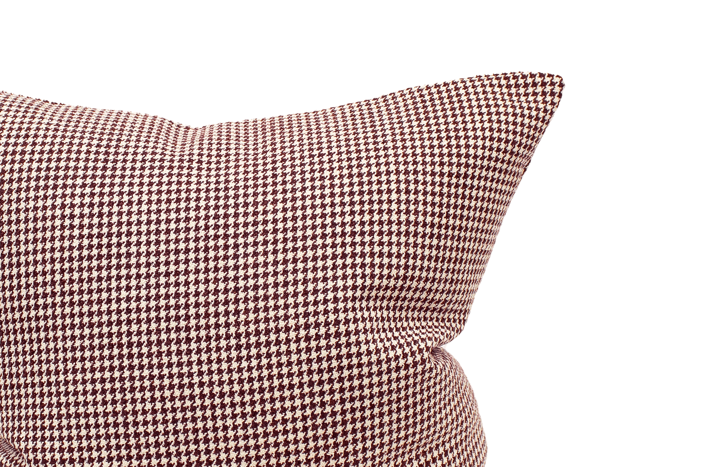 Crimson Houndstooth Cushion Cover
