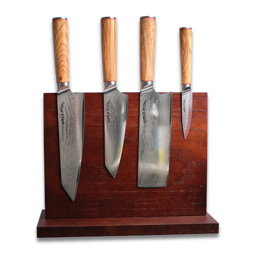 Ginza Steel KC Series MIA FIVE – 5-Piece Essential Knife Set with Magnetic Wood Block