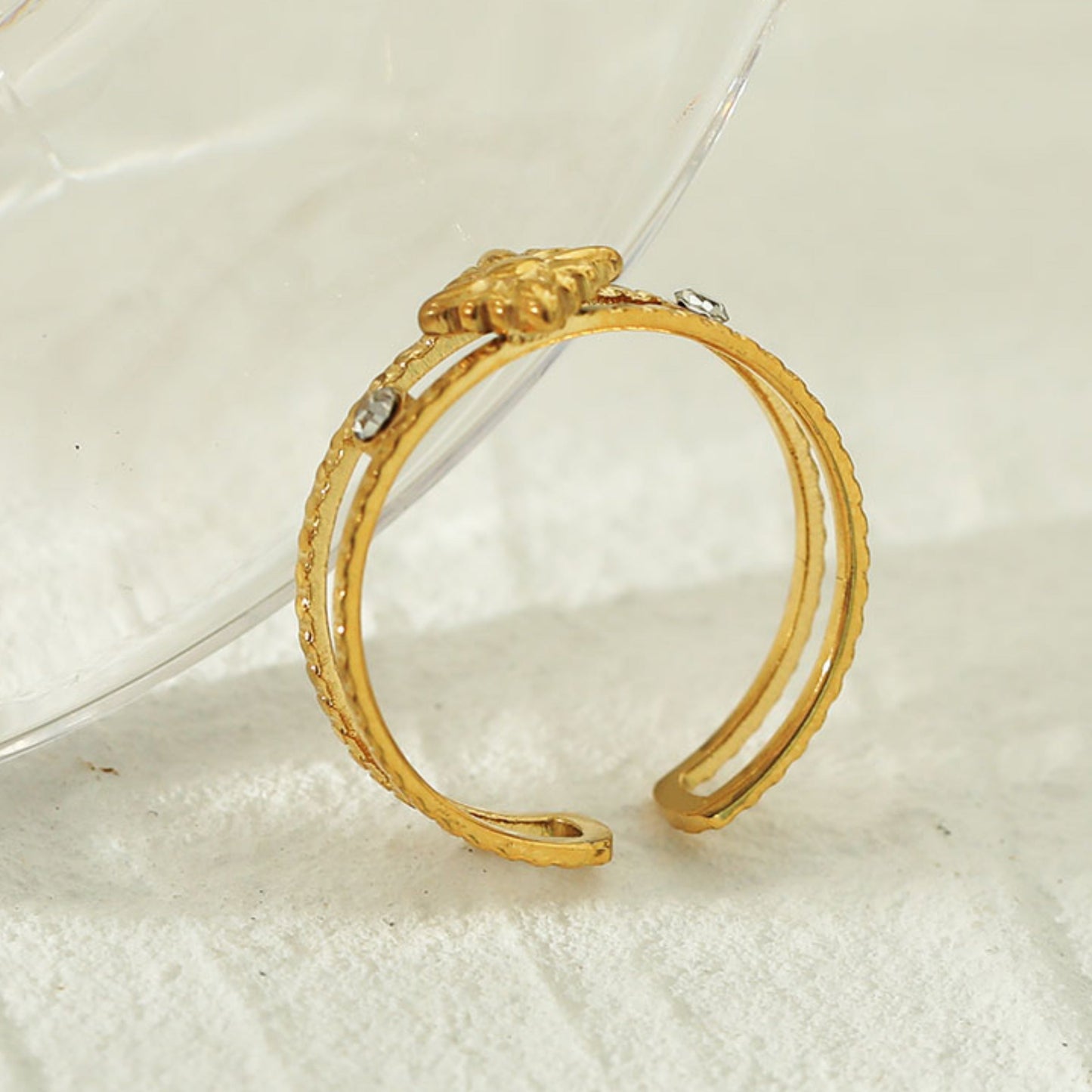 MICHELE Gold:  Vintage Inspired Double Stacked Ring