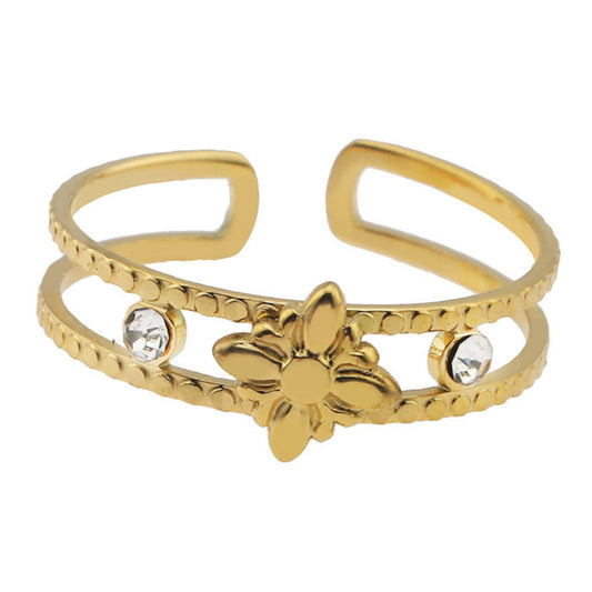 MICHELE Gold:  Vintage Inspired Double Stacked Ring