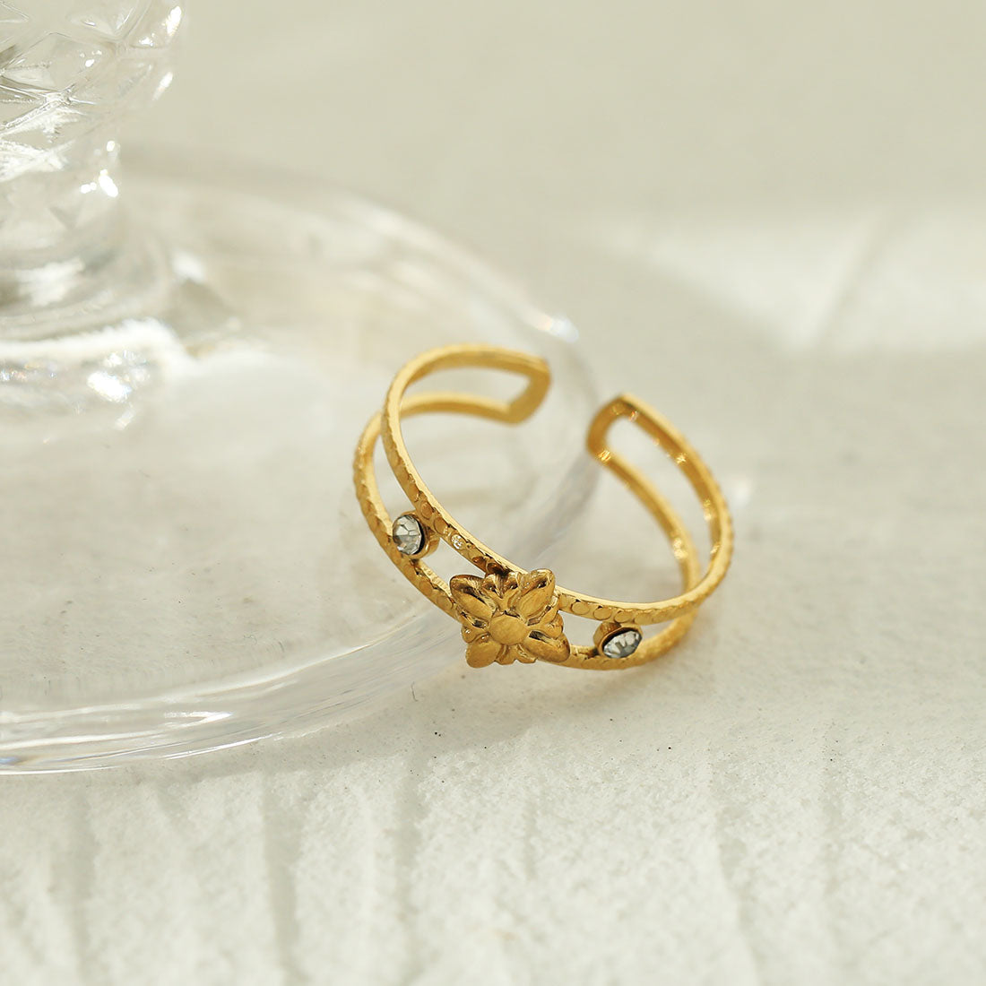 MICHELE Gold:  Vintage Inspired Double Stacked Ring