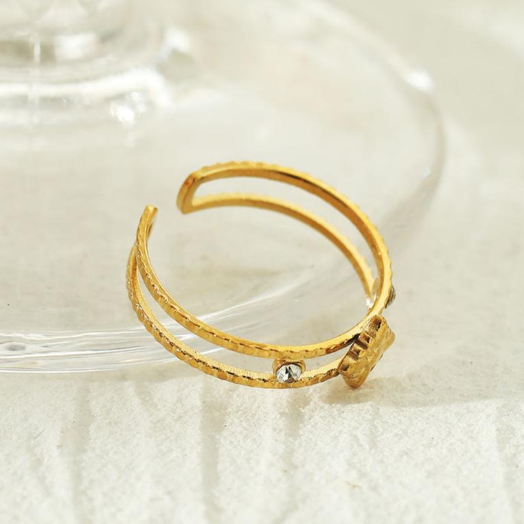 MICHELE Gold:  Vintage Inspired Double Stacked Ring