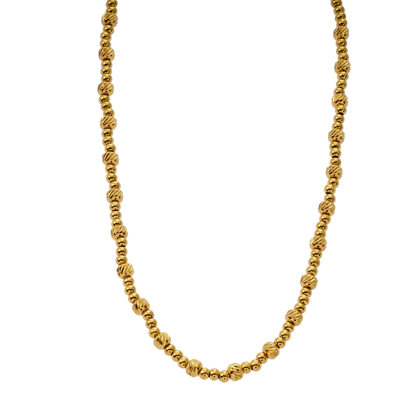 Style MILLIE: Twin-Bead Fusion Gold Chain Necklace