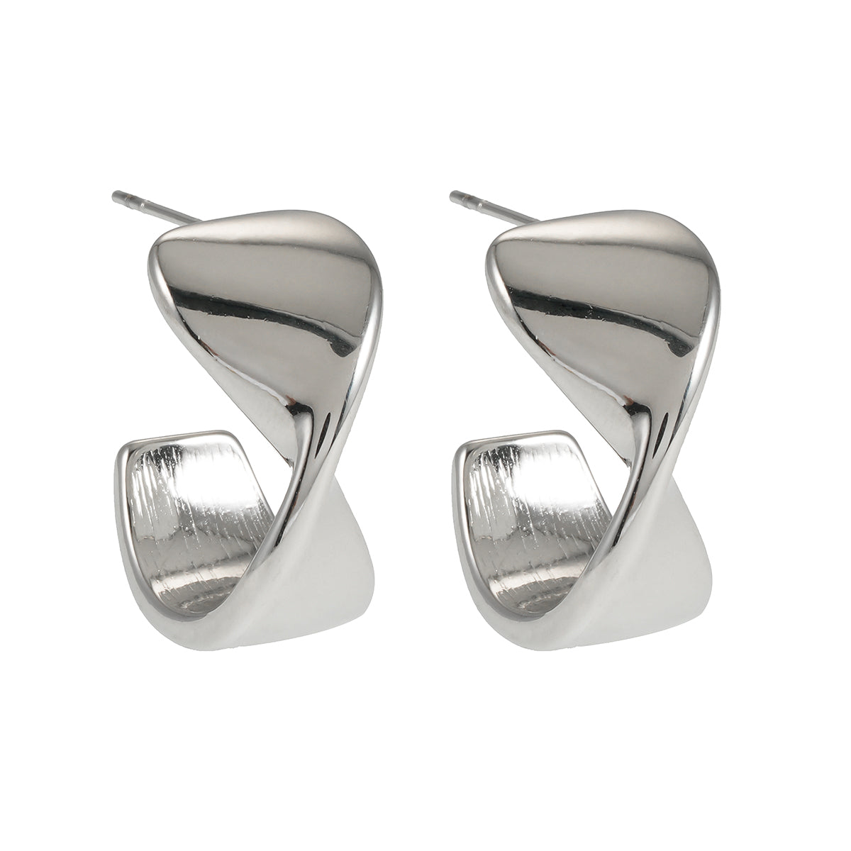 MILROSTA Silver Toned (White Gold): Industrial-Chic Earrings – Modern Elegance Redefined