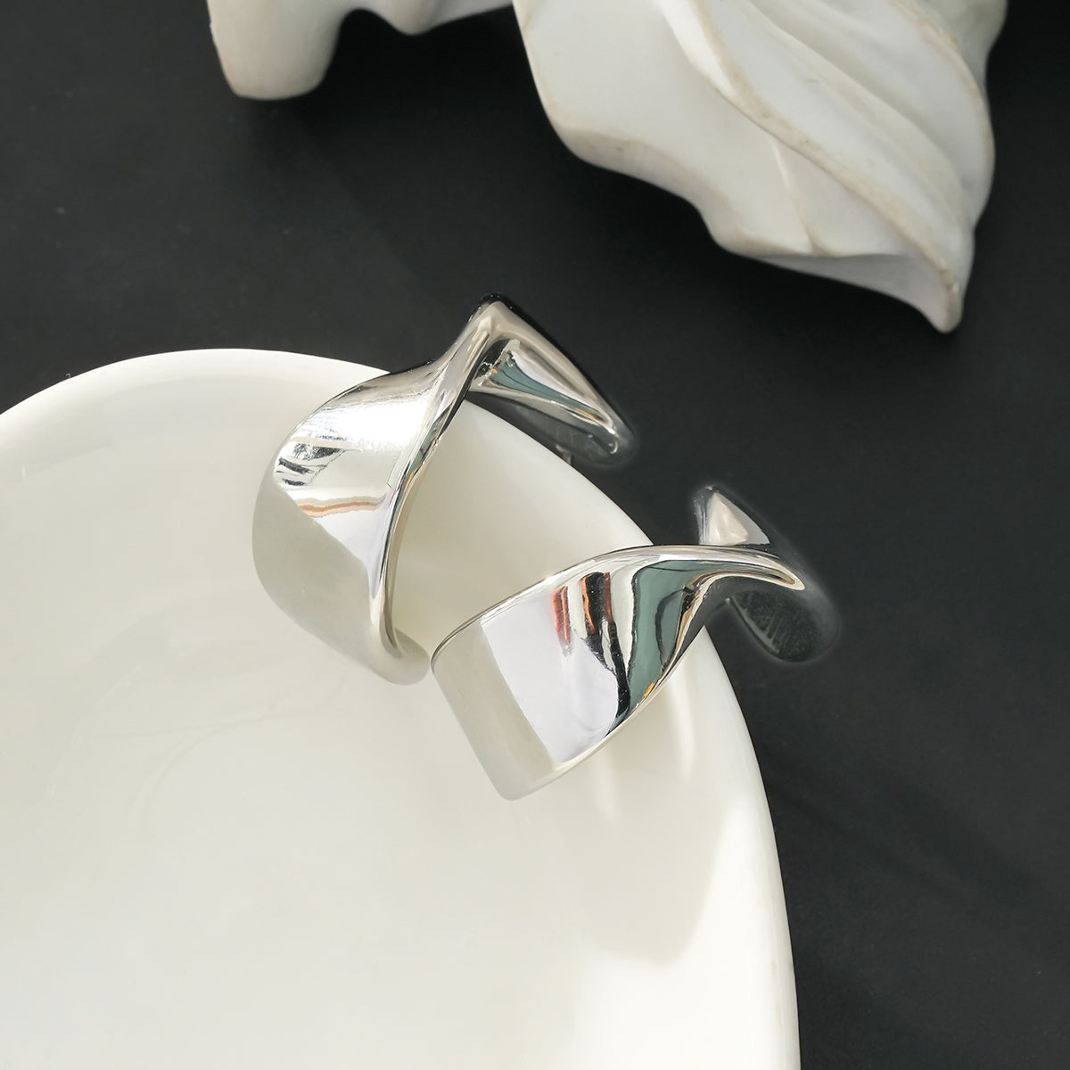 MILROSTA Silver Toned (White Gold): Industrial-Chic Earrings – Modern Elegance Redefined