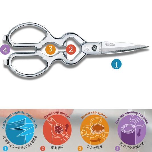 MIMATSU Stainless Steel Kitchen Scissors – Screw-Type | Made in Japan