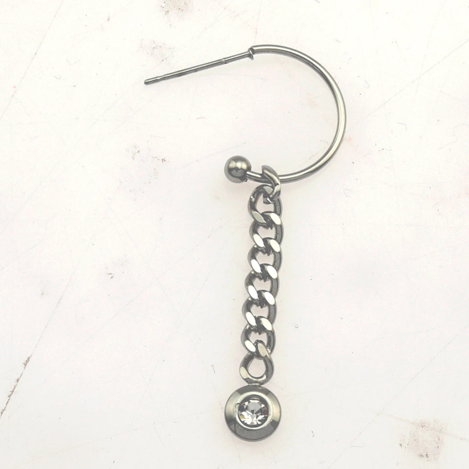 MIYA: Zirconia Link Chain Drop Earrings