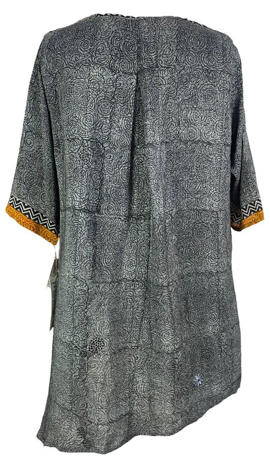 PRC6546 Avatar Pure Silk Self Pocket Tunic Dress