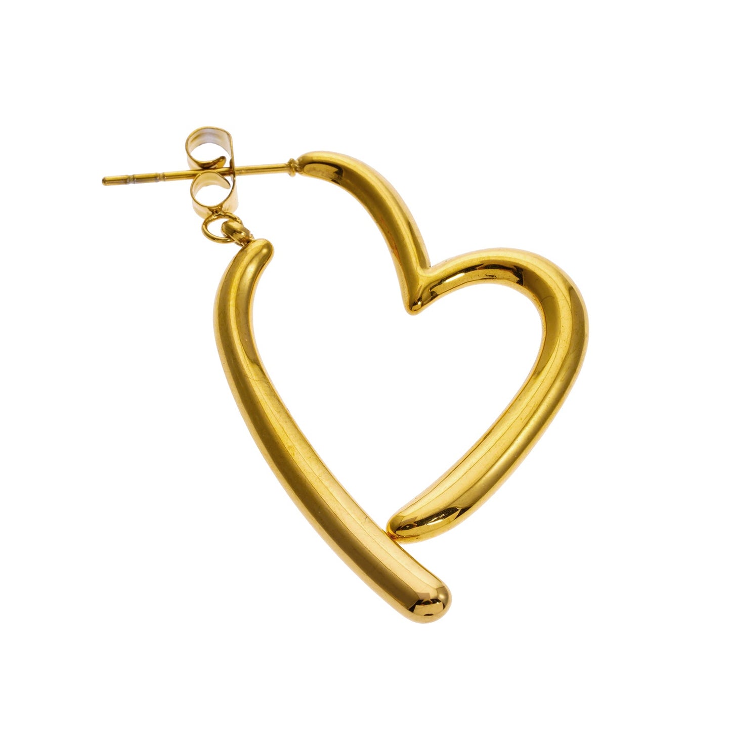 MOMOKA: Abstract Heart Shaped Detachable Hoop Earrings