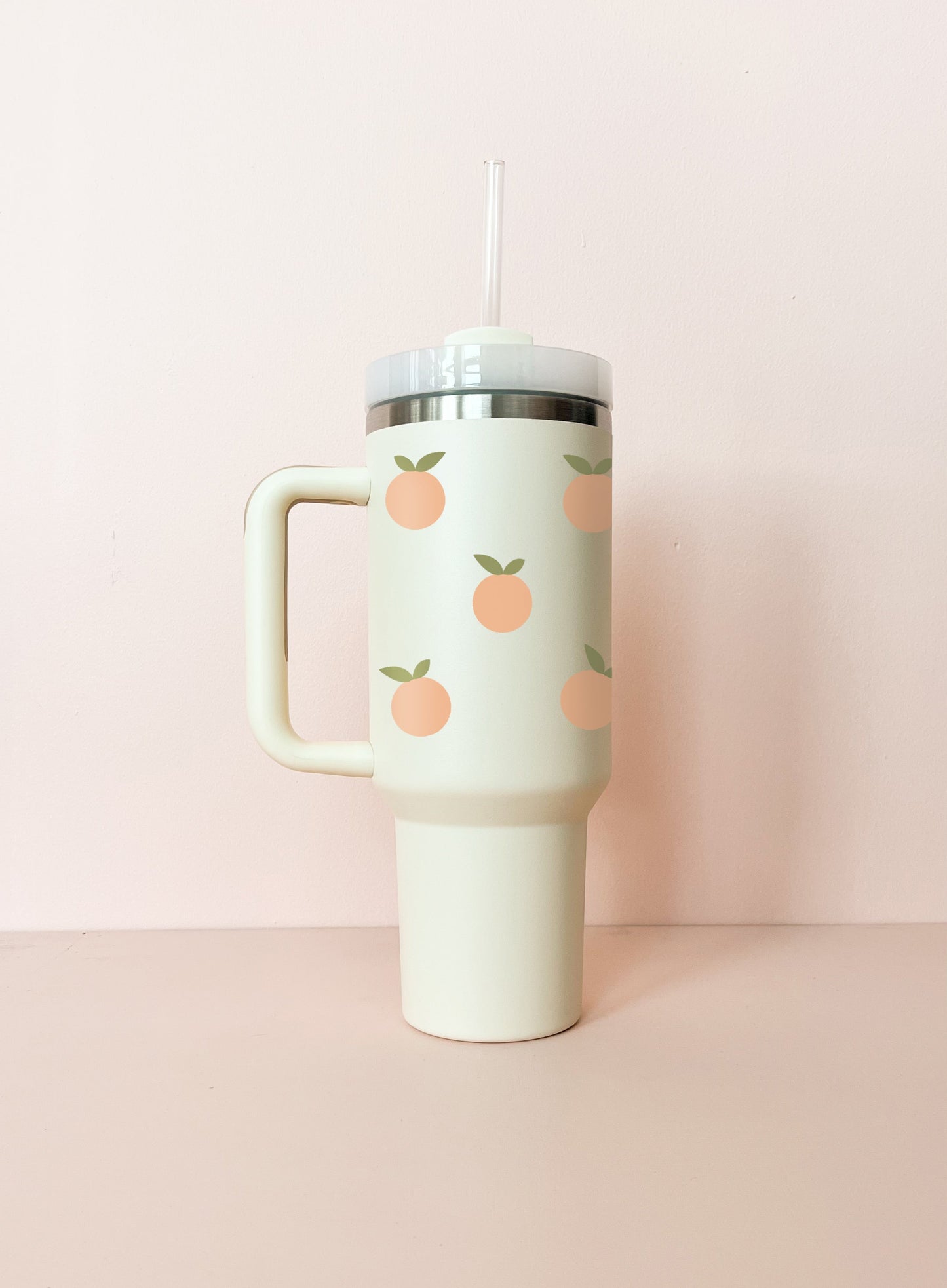 Gobelet isotherme 40oz - blanc crème pêches