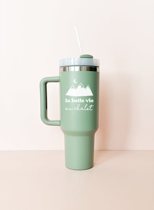 Gobelet isotherme 40oz - sauge La vie au chalet