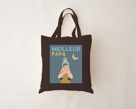 Sac réutilisable noir - meilleur papa