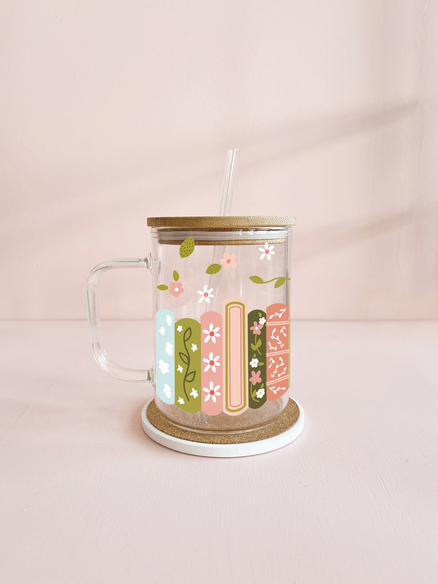 Tasse boho 17oz - Bibliothèque printanière