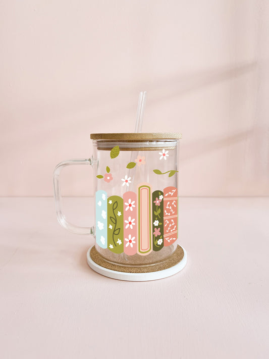 Tasse boho 17oz - Bibliothèque printanière