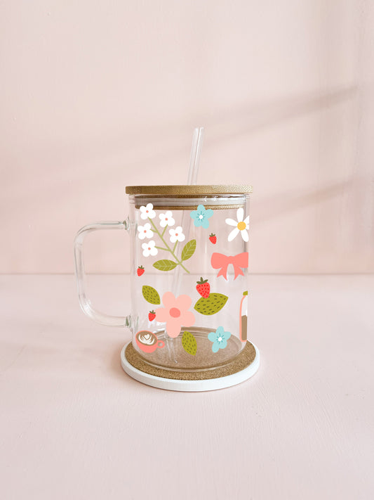 Tasse boho 17oz - Fleurs & café