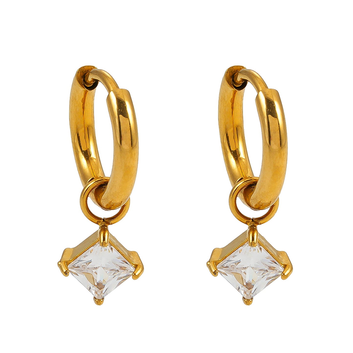 MORANDI Gold: Vintage Inspired Hoops with Removable Moissanite Charms