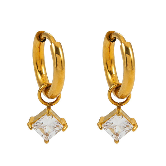 MORANDI Gold: Vintage Inspired Hoops with Removable Moissanite Charms