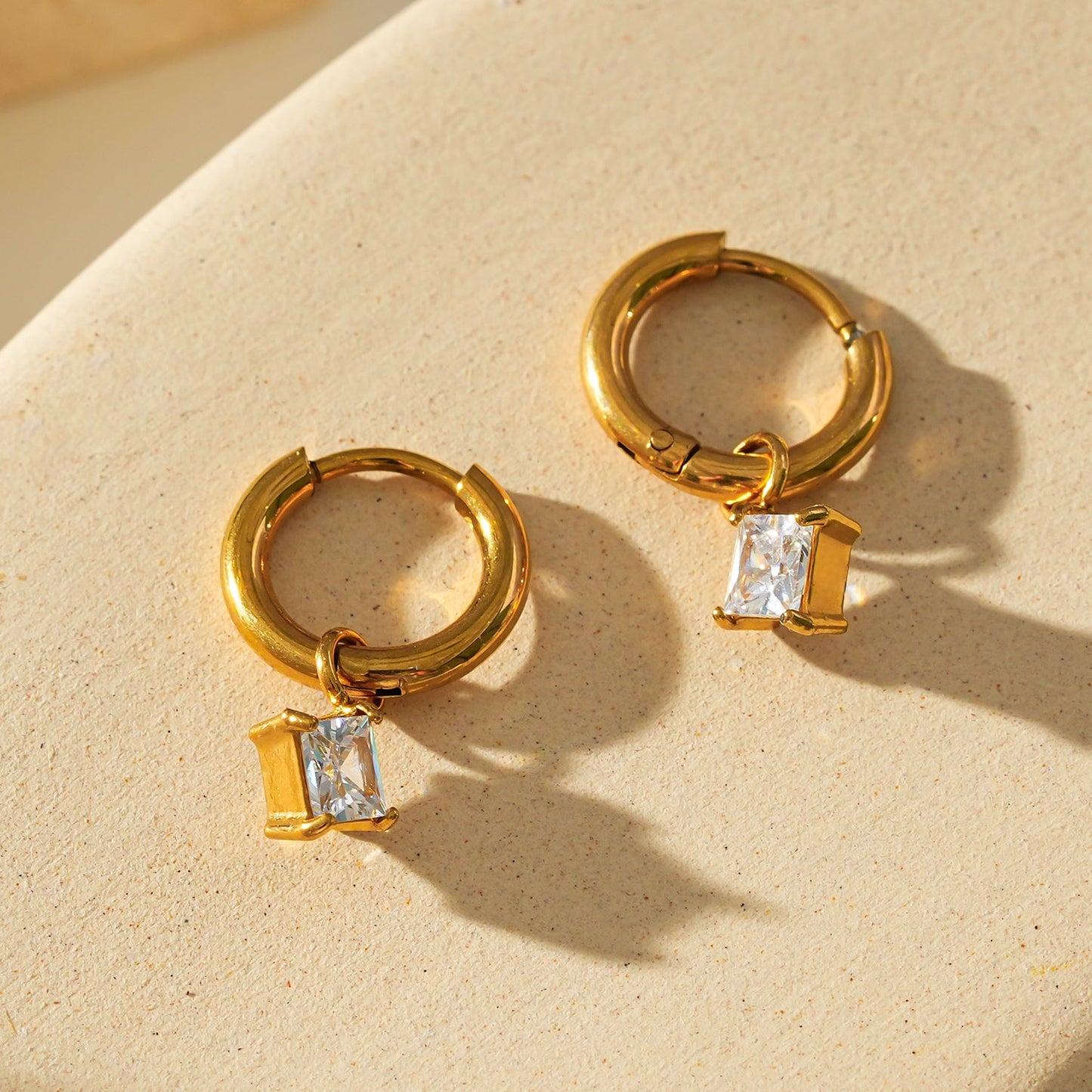 MORANDI Gold: Vintage Inspired Hoops with Removable Moissanite Charms