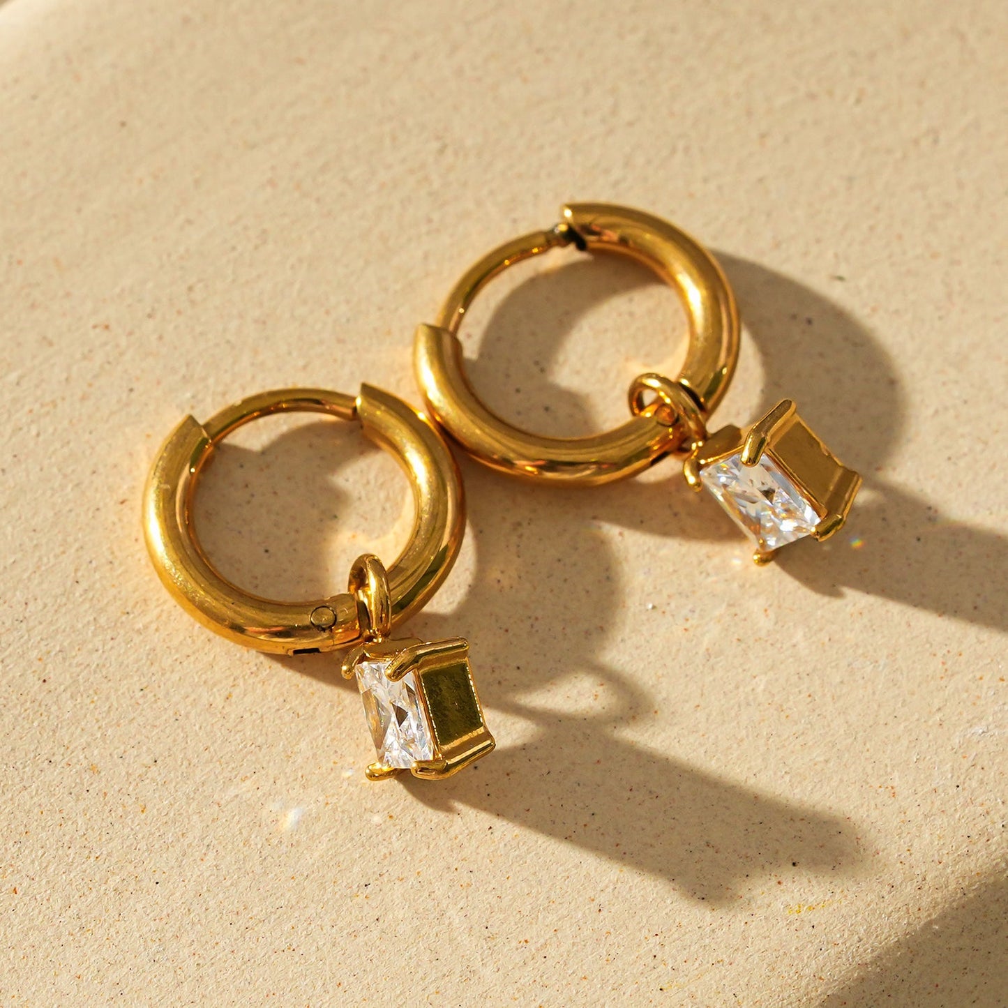 MORANDI Gold: Vintage Inspired Hoops with Removable Moissanite Charms
