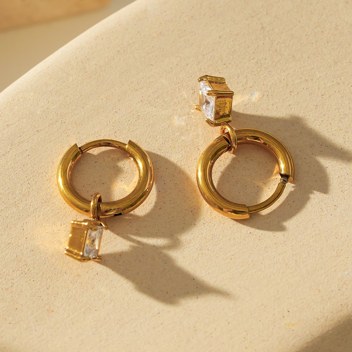 MORANDI Gold: Vintage Inspired Hoops with Removable Moissanite Charms