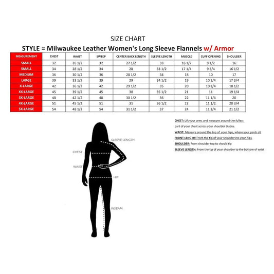 Milwaukee Leather Women's Armoured Plaid Snap Shirt