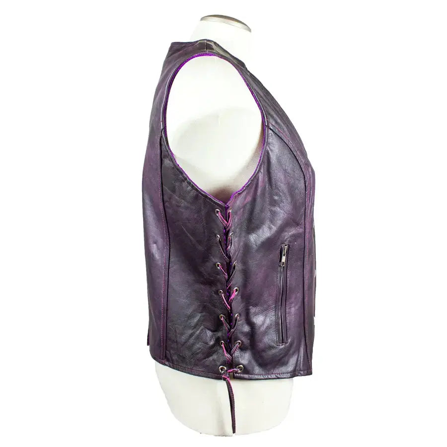 Open Road Women's Lace Side Leather Vest
