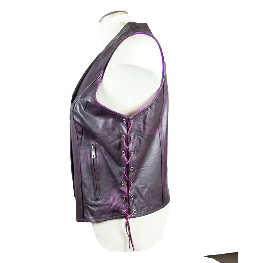 Open Road Women's Lace Side Leather Vest