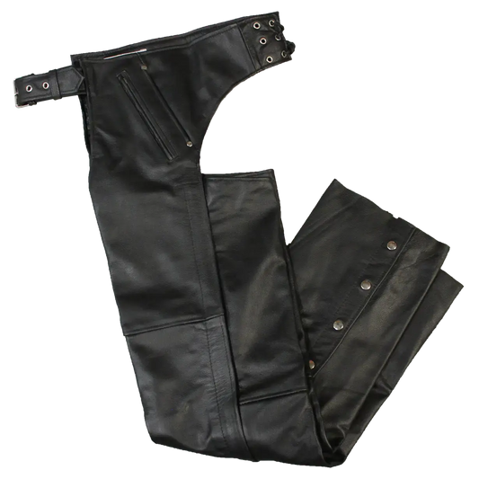 Open Road Unisex 4 Pocket Premium Leather Chaps